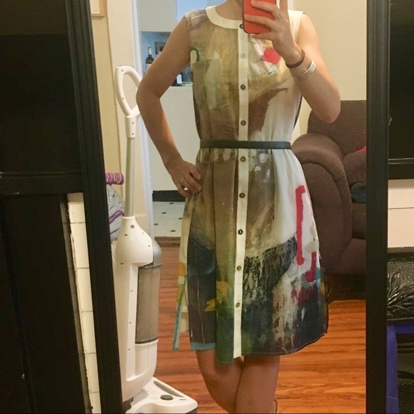 Abstract face print dress-Against Nudity Montreal - Picture 2 of 8